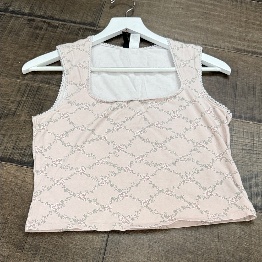 Floral Pink Sleeveless Top